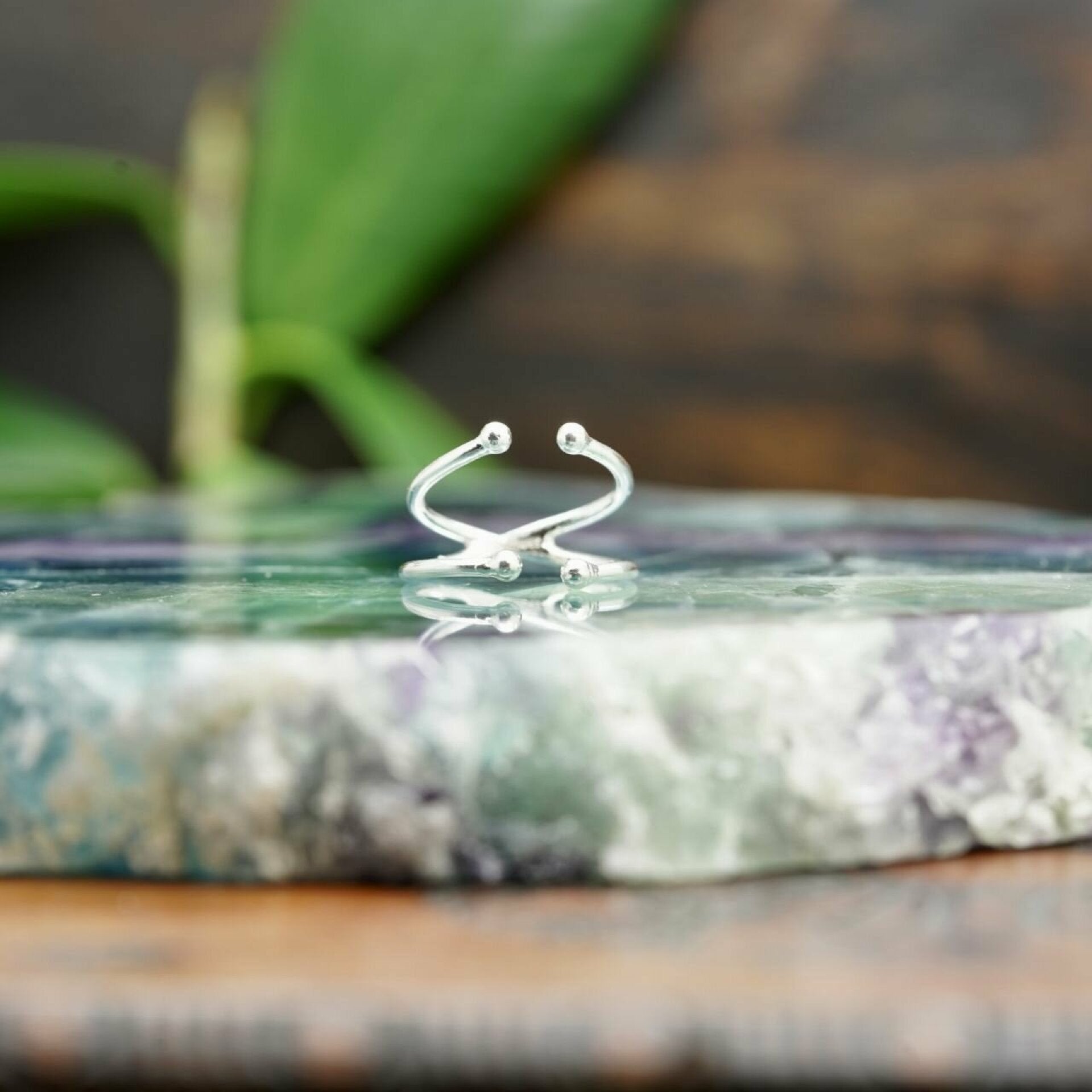 ear cuff, cuff ring, ear cuff silber, aquene ear cuff