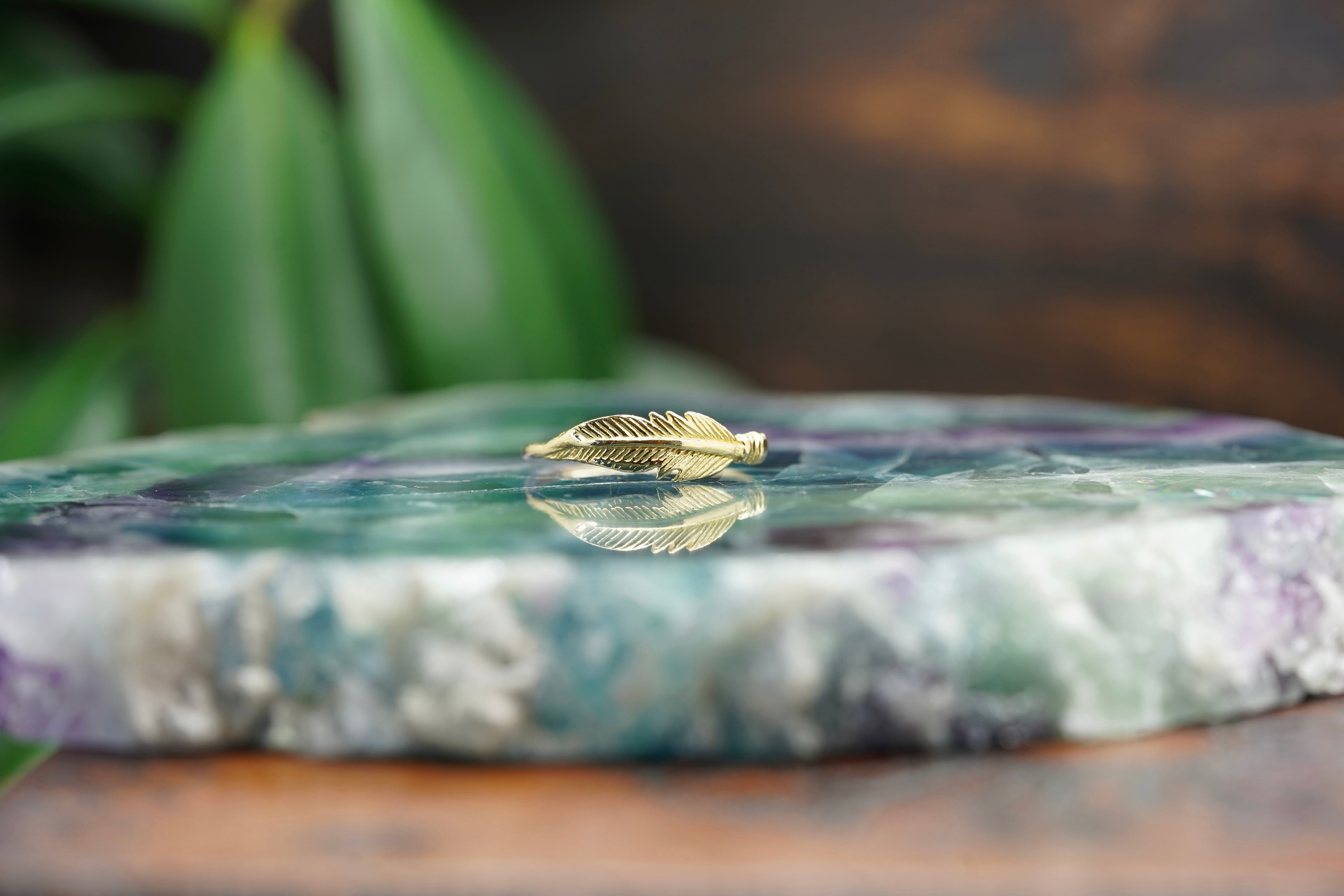 ring feder, ring mit feder, ring vergoldet, vergoldeter ring, goldener ring schmuck