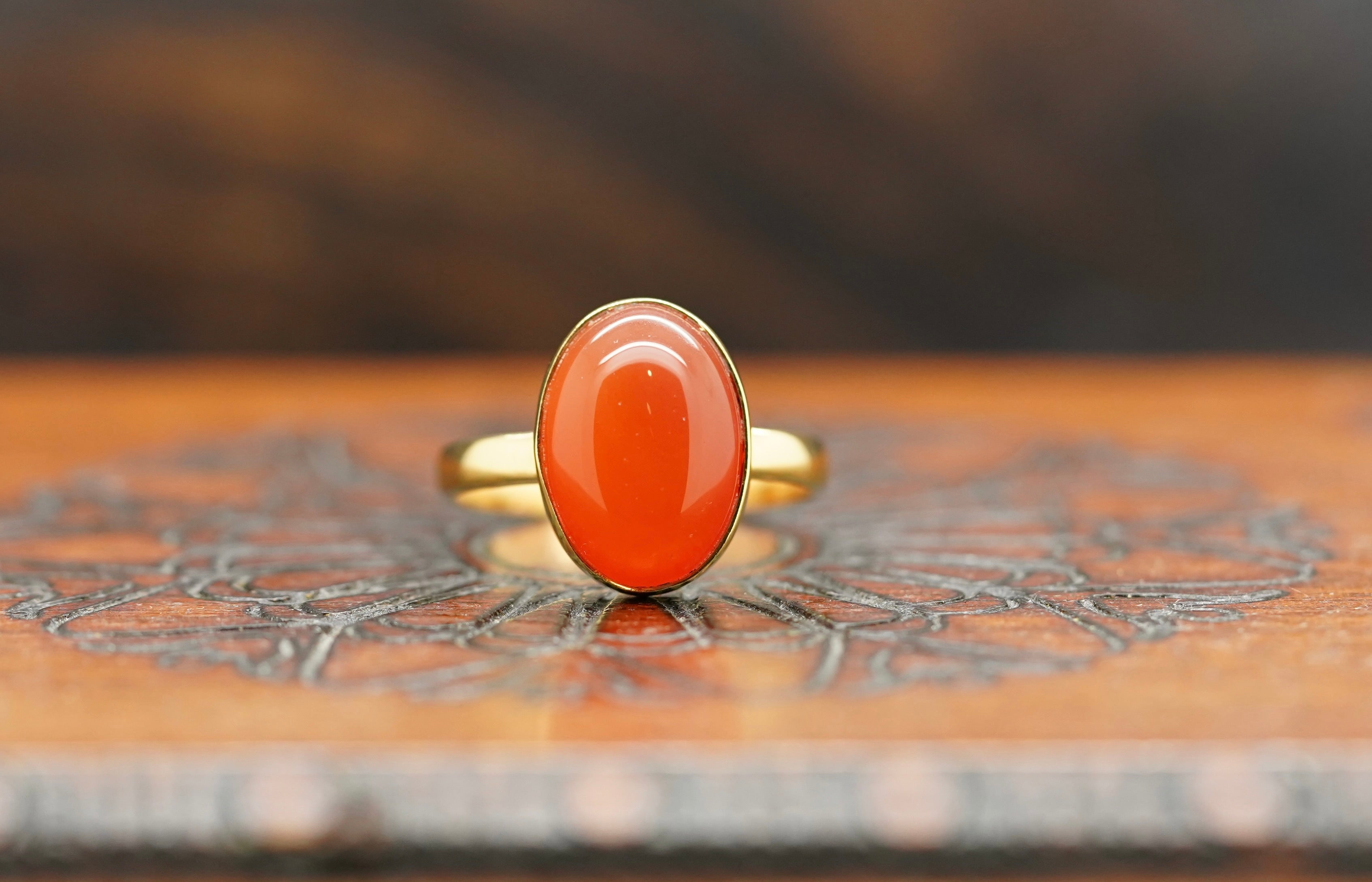 karneol ring, karneol ring gold, karneol ring damen, kaya ring, gold ring, edelstein ring, ring vergoldet, vergoldeter ring
