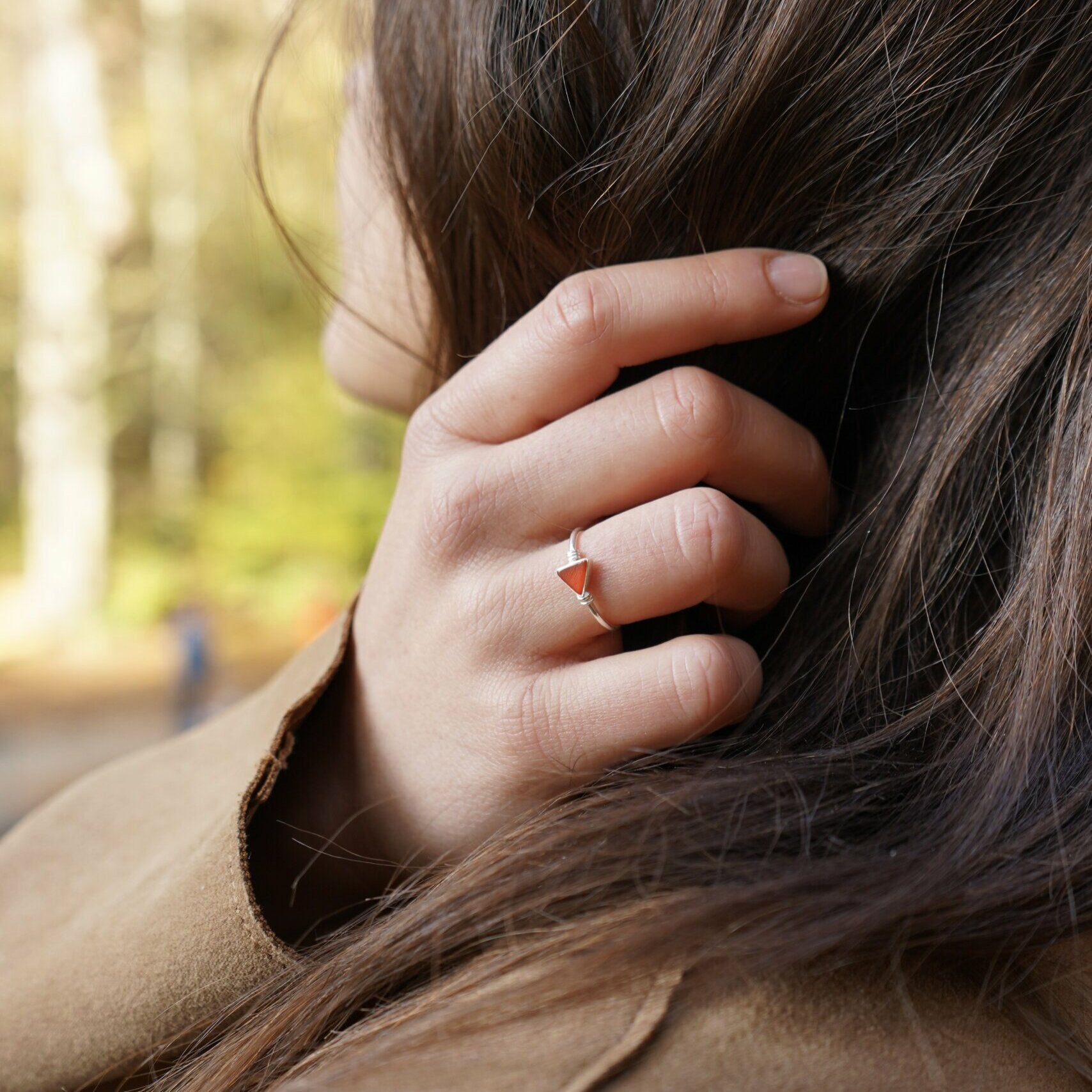 karneol ring, karneol ring silber, karneol ring damen, maka ring, silber ring, edelstein ring, ring dreieck
