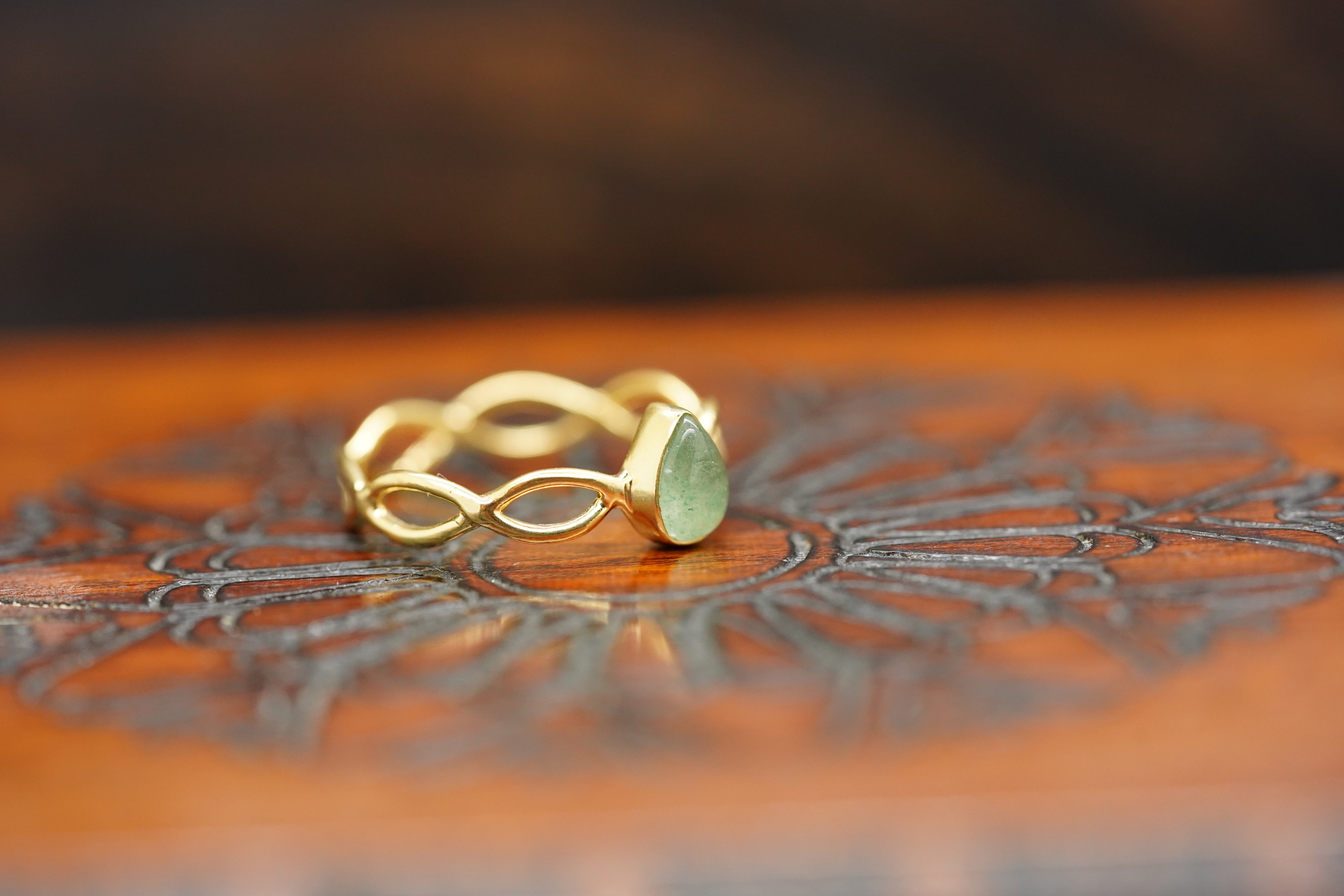 Ring vergoldet mit Edelstein, Schmuck vergoldet
