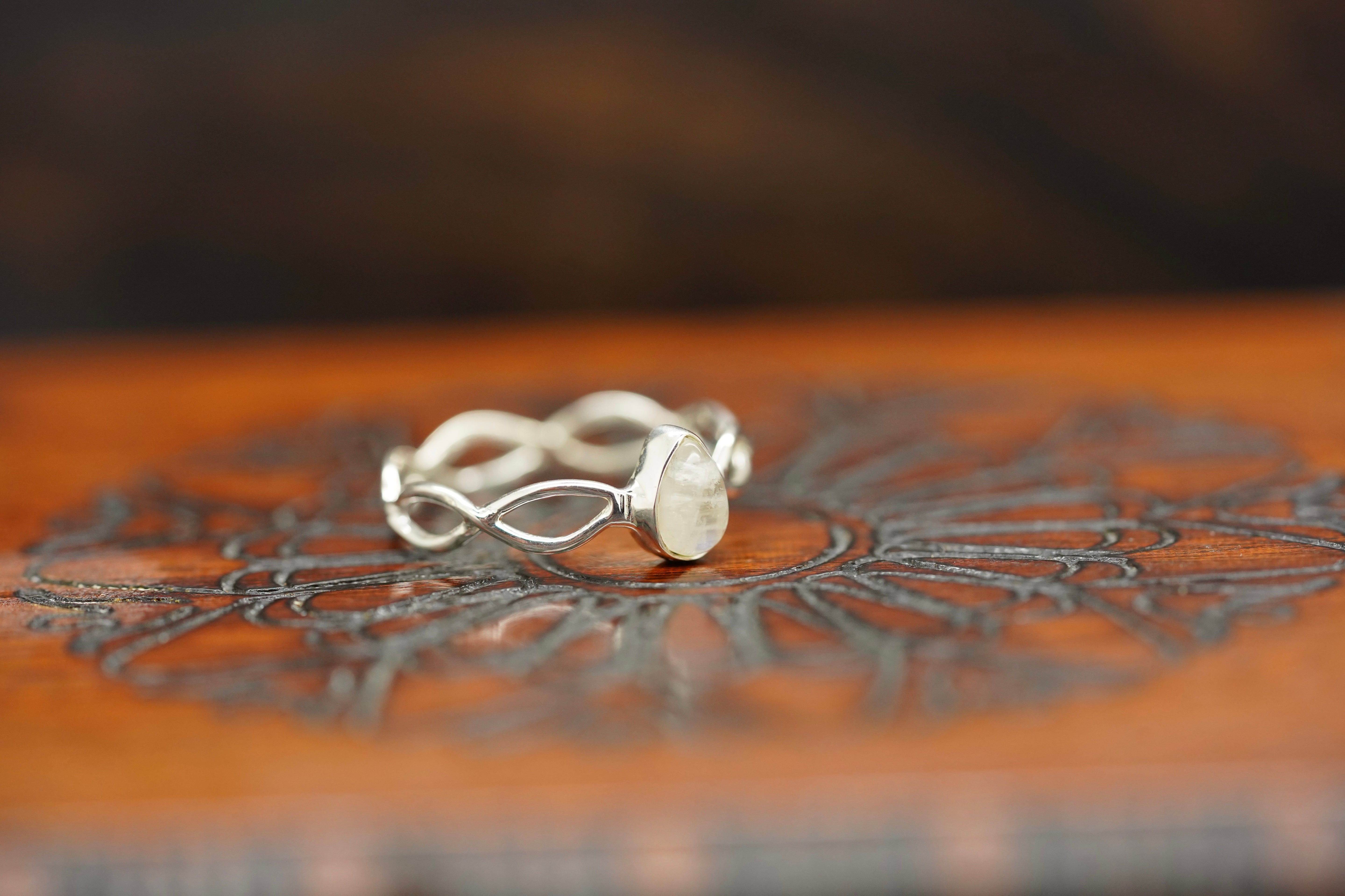 Silber Ring Nokomi, Silber Schmuck, Ring mit Edelstein
