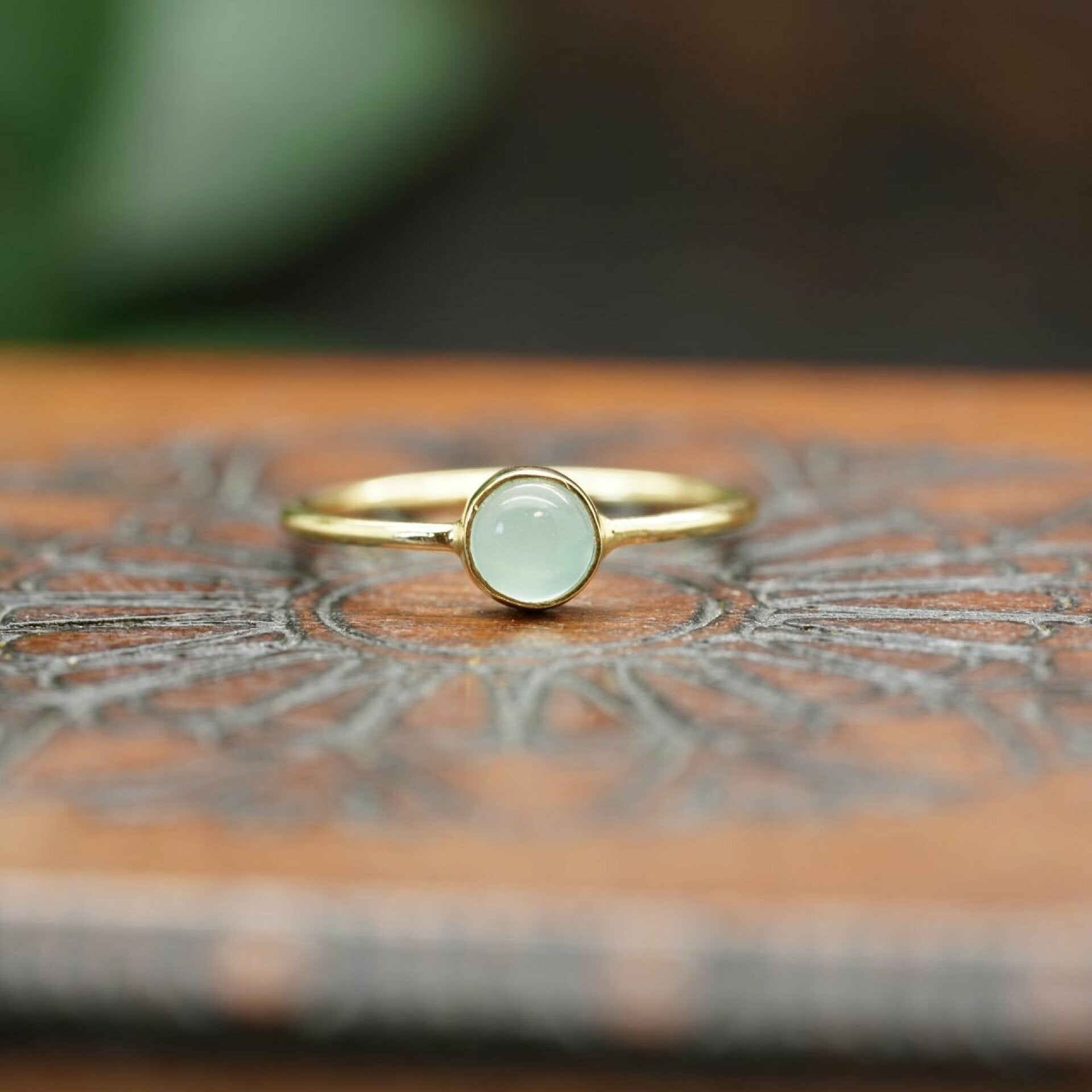 chalcedon ring, blauer chalcedon ring, chalcedon ring gold, ring mit chalcedon, sani ring, gold ring, edelstein ring, vergoldeter ring
