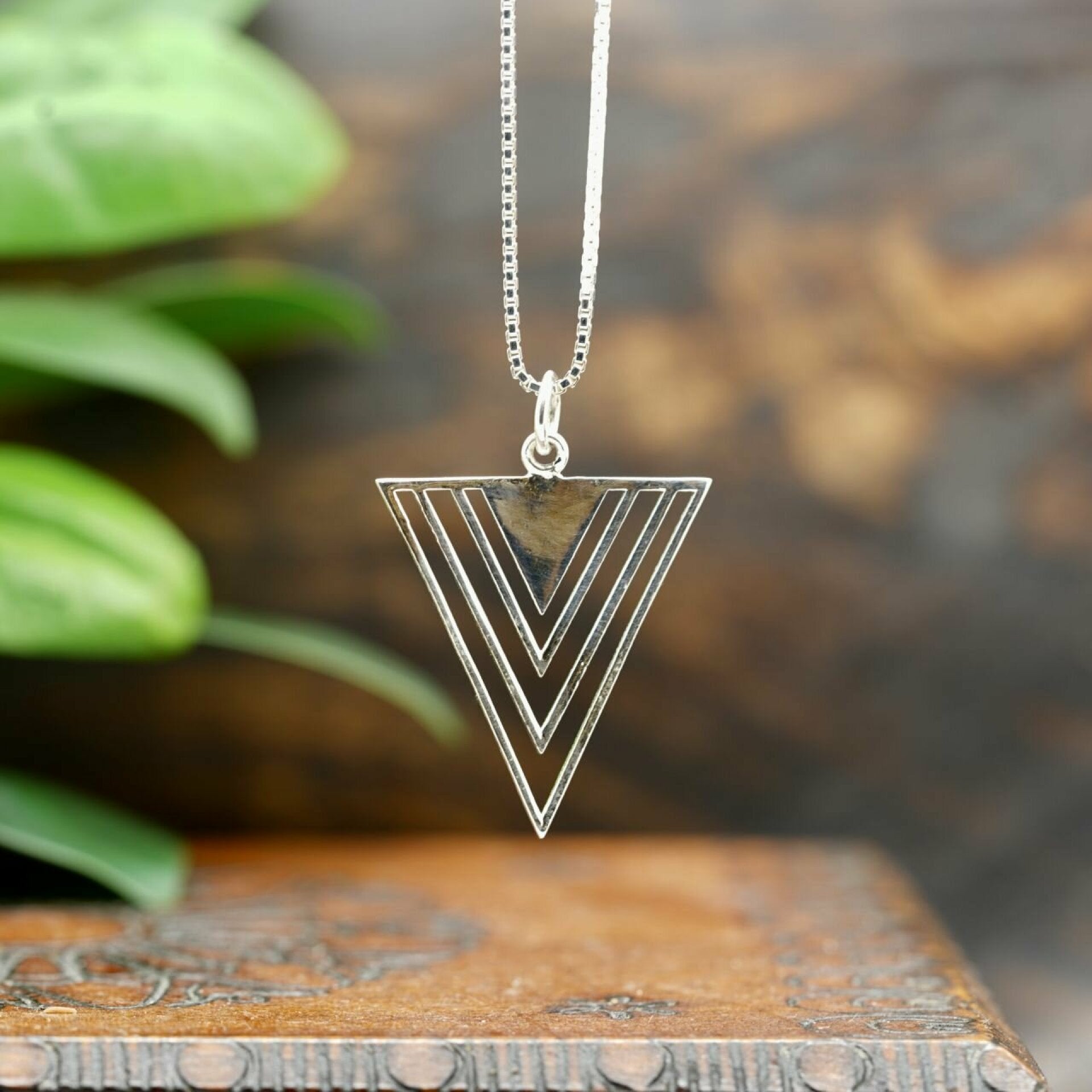 dreieck anhänger kette, silber kette, kette silber, silber kette damen, 925 silber kette