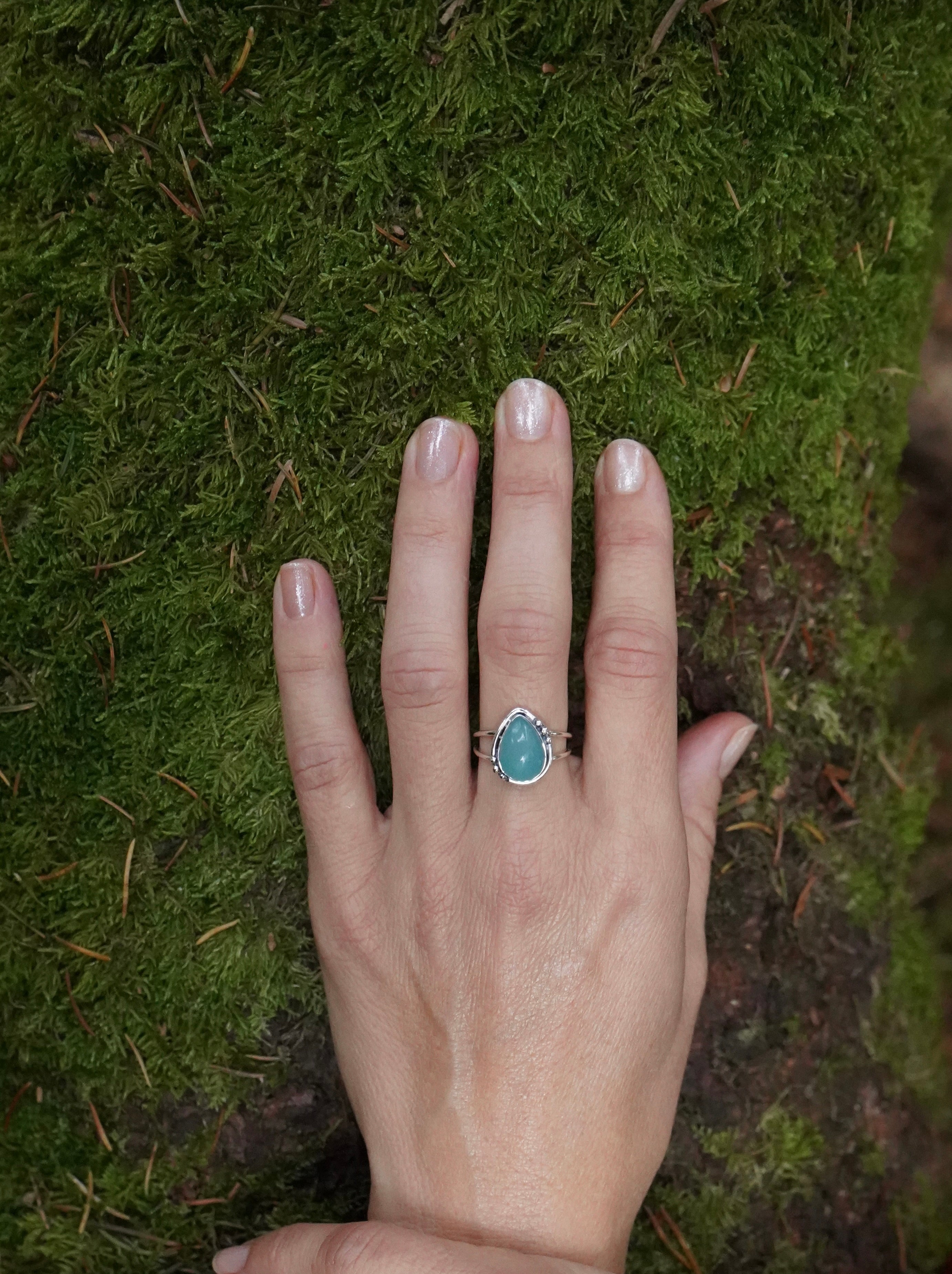Riing mit Edelstein, Kimi Ring, Aqua Chalcedon Ring