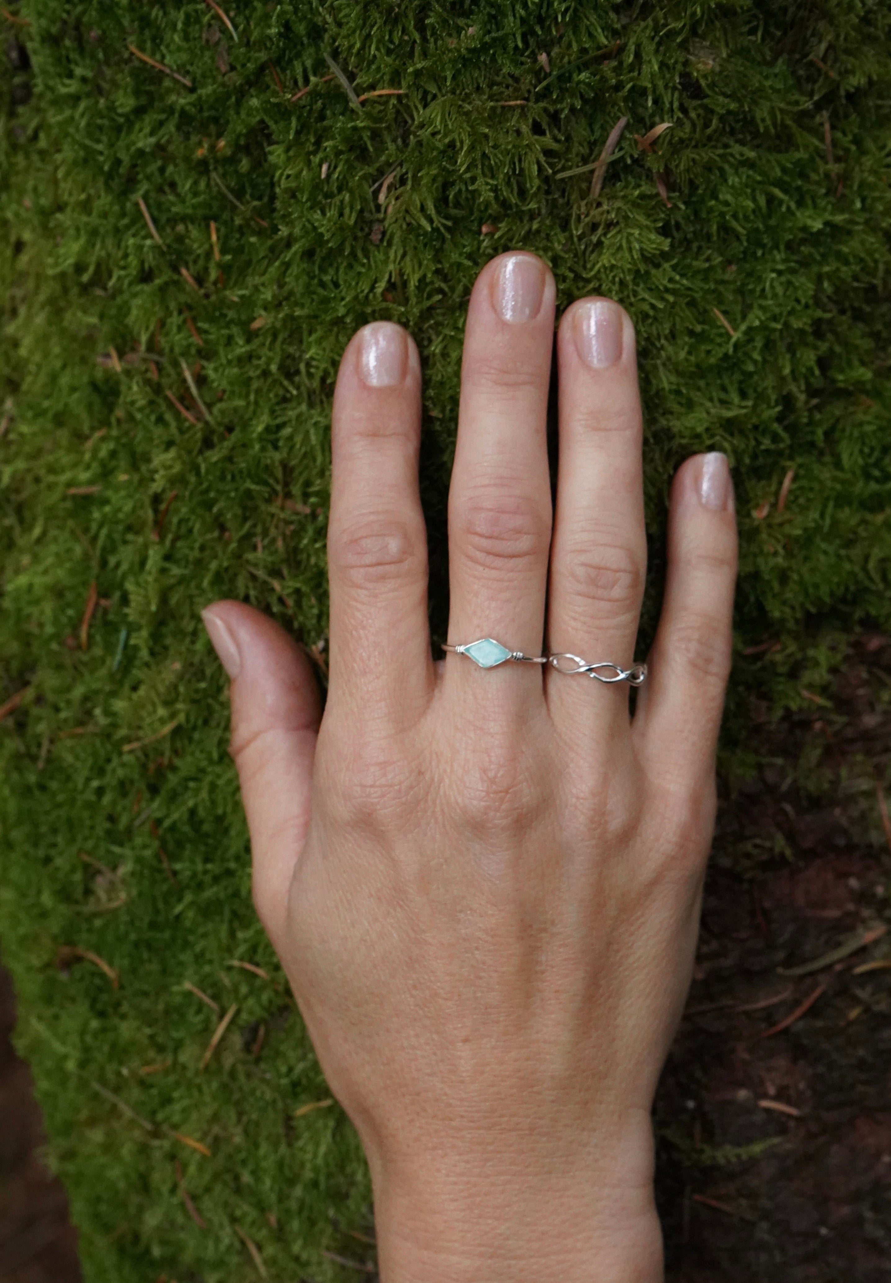 Ring mit Edelstein, Aqua Chalcedon Ring, Minal Ring